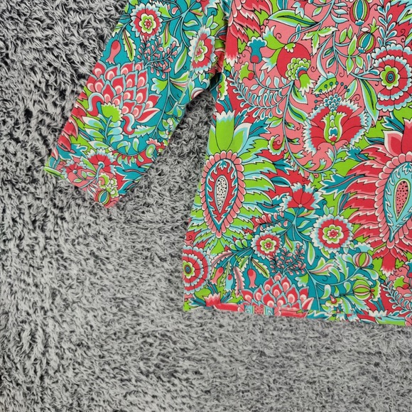 Talbots Womens XL Paisley Floral 3/4 Sleeve Boat Neck Floral Cotton Modal Top - Picture 13 of 16
